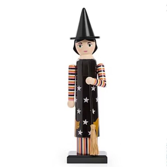 Enchanting Witch Wood Nutcracker – Halloween Collectible Home Decor New - Picture 1 of 3